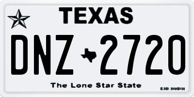 TX license plate DNZ2720