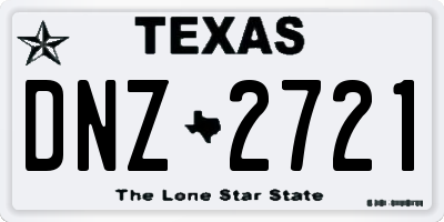 TX license plate DNZ2721