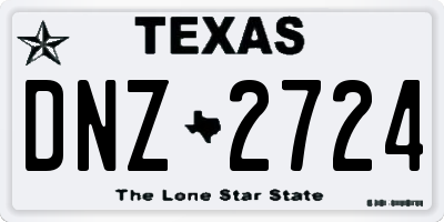 TX license plate DNZ2724