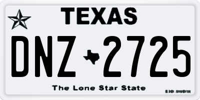 TX license plate DNZ2725