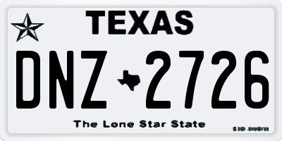 TX license plate DNZ2726