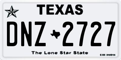 TX license plate DNZ2727