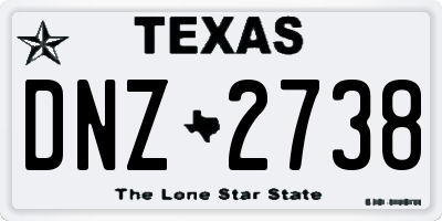 TX license plate DNZ2738