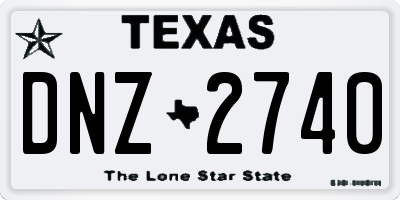TX license plate DNZ2740