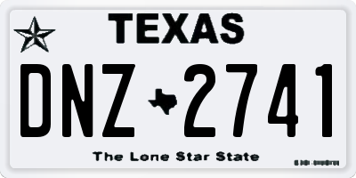 TX license plate DNZ2741