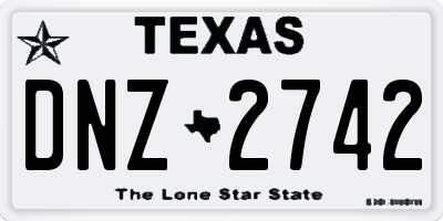 TX license plate DNZ2742