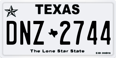 TX license plate DNZ2744