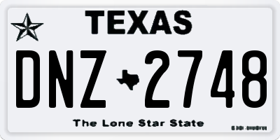 TX license plate DNZ2748