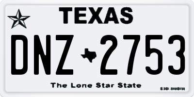 TX license plate DNZ2753