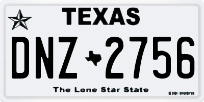 TX license plate DNZ2756