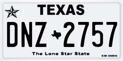TX license plate DNZ2757