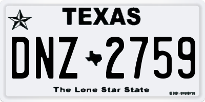 TX license plate DNZ2759
