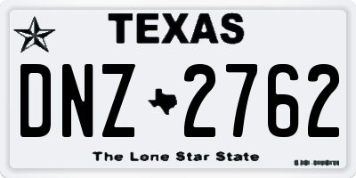 TX license plate DNZ2762