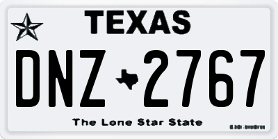 TX license plate DNZ2767