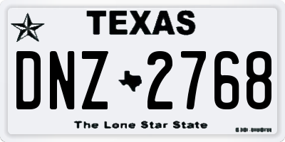 TX license plate DNZ2768
