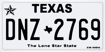 TX license plate DNZ2769