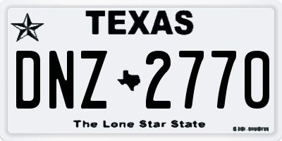 TX license plate DNZ2770