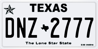 TX license plate DNZ2777