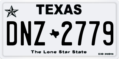 TX license plate DNZ2779