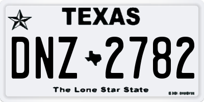 TX license plate DNZ2782