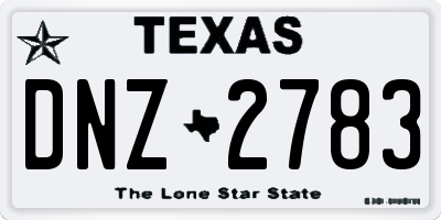 TX license plate DNZ2783