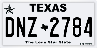 TX license plate DNZ2784