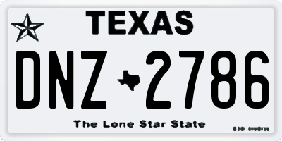 TX license plate DNZ2786