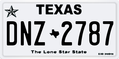 TX license plate DNZ2787