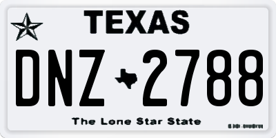 TX license plate DNZ2788