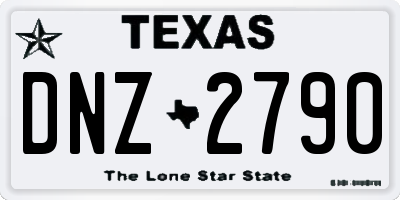 TX license plate DNZ2790