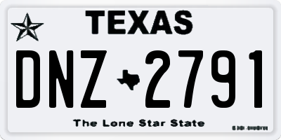 TX license plate DNZ2791