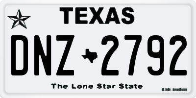 TX license plate DNZ2792