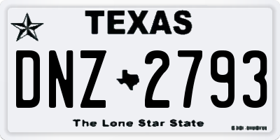 TX license plate DNZ2793