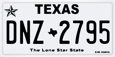 TX license plate DNZ2795