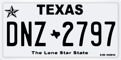 TX license plate DNZ2797