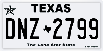 TX license plate DNZ2799