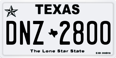 TX license plate DNZ2800