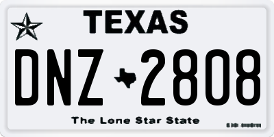 TX license plate DNZ2808