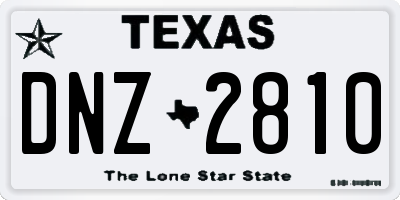 TX license plate DNZ2810