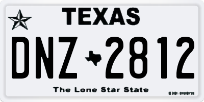 TX license plate DNZ2812
