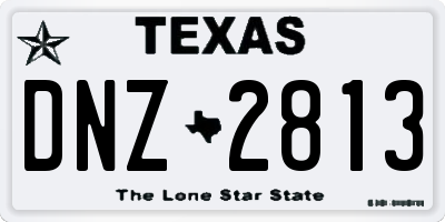 TX license plate DNZ2813