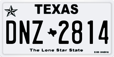 TX license plate DNZ2814