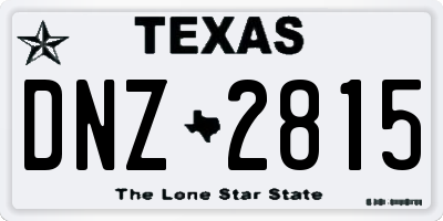 TX license plate DNZ2815