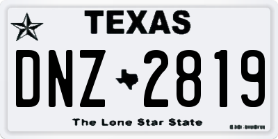 TX license plate DNZ2819