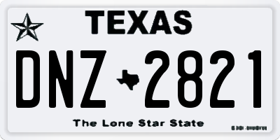 TX license plate DNZ2821