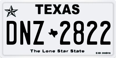 TX license plate DNZ2822