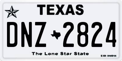 TX license plate DNZ2824