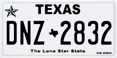 TX license plate DNZ2832
