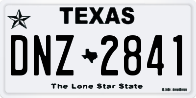 TX license plate DNZ2841