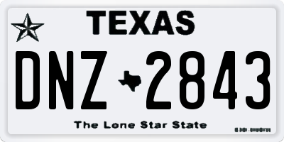 TX license plate DNZ2843